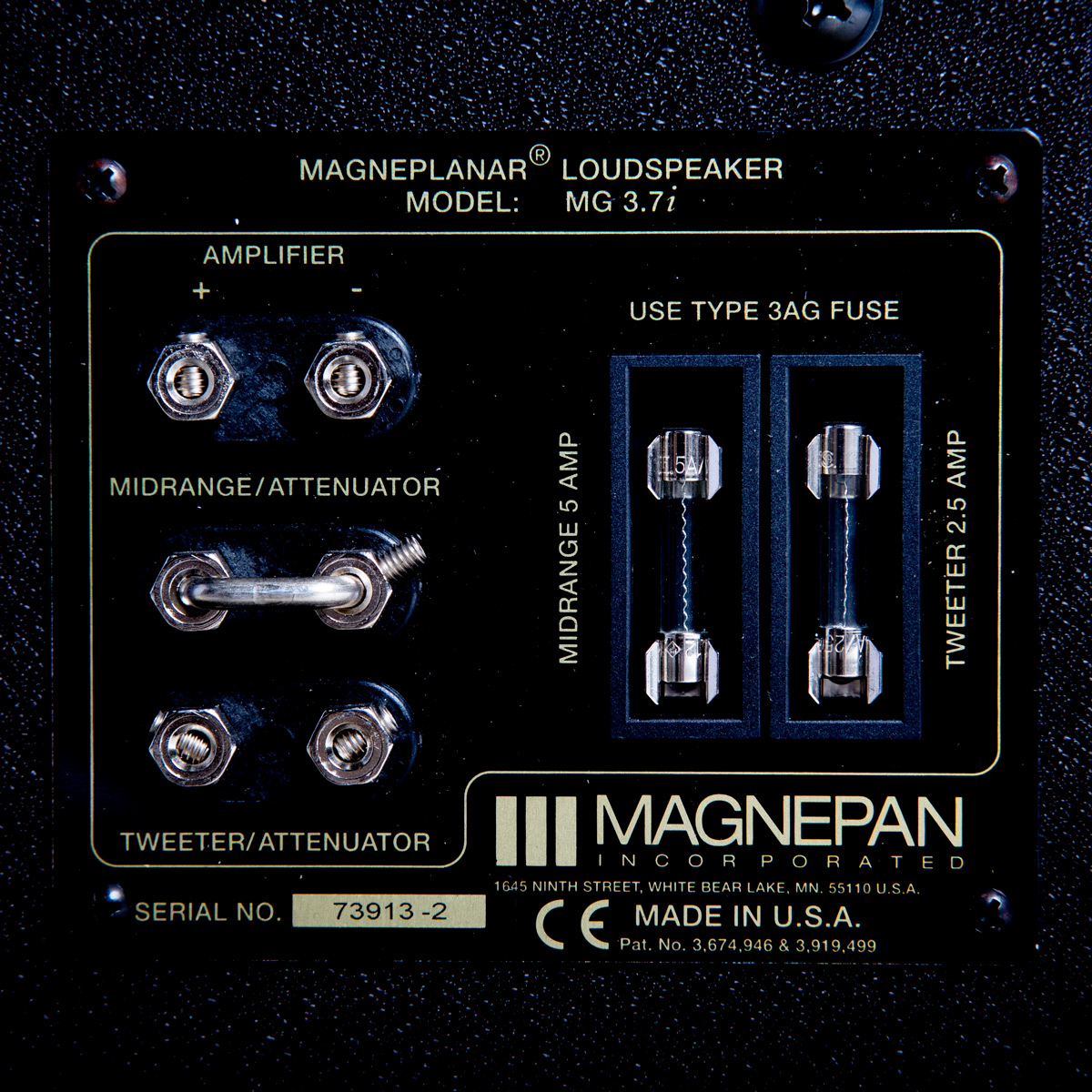 Magnepan 3.7i bornier