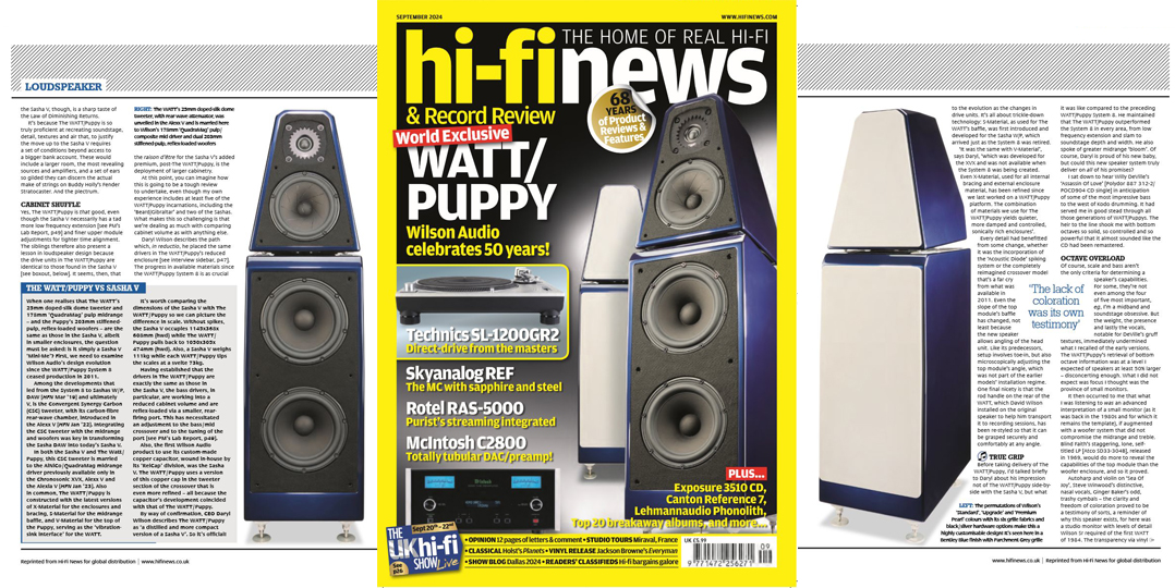 watt puppy wilson audio hifi news